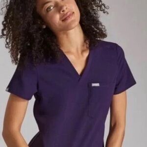 Figs Deep Purple Short Sleeve Top